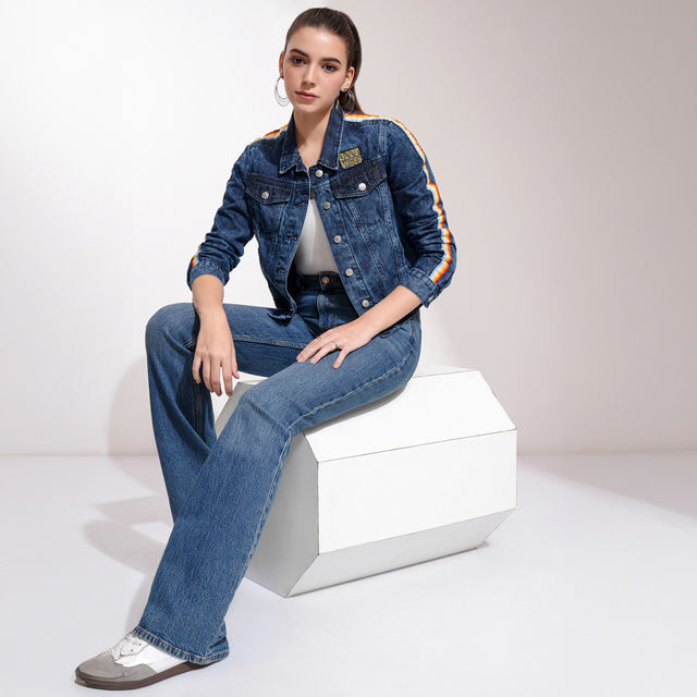 Tokyo Talkies Women's Solid Denim Jacket - Buy at ₹756 Online