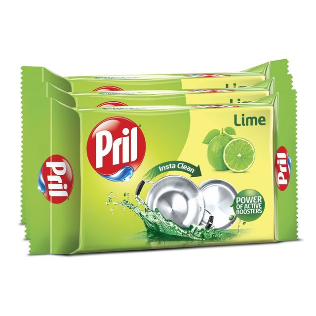 Pril Bar | Set Of 3 | With The Power Of Active Boosters |Contains Goodness Of Lime