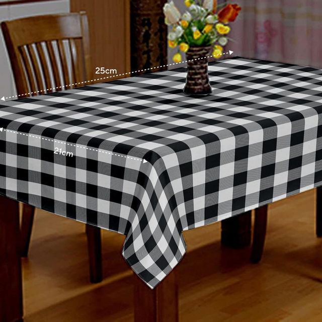 Lushomes Table Cover - Buffalo Checks Black | Side Table Cover | 40 x 40 inch