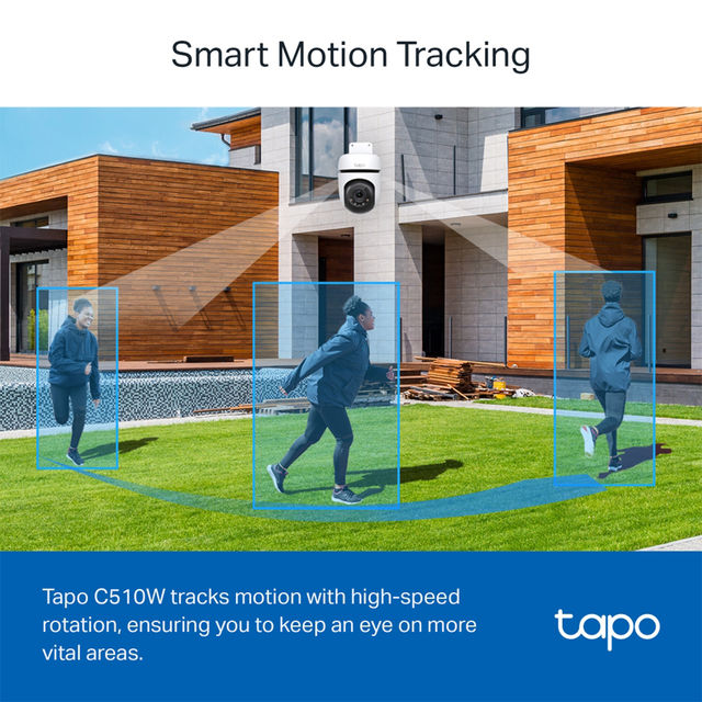 TP-Link Tapo C510W 2K 3MP 1296 Outdoor Pan/Tilt Security WiFi Camera, 360° Visual Coverage, IP65