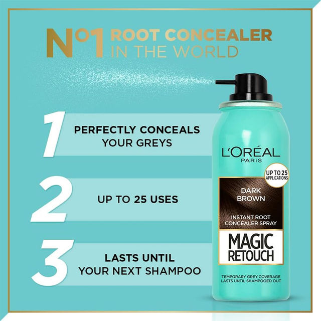 L'Oreal Paris Magic Retouch Root Touch Up Hair Colour Spray, 2 Dark Brown