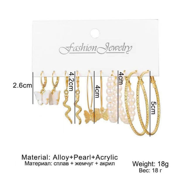 YouBella Jewellery Gold Plated Combo Of 5 Hoop Earrings For Girls And Women (YBEAR - 32945)
