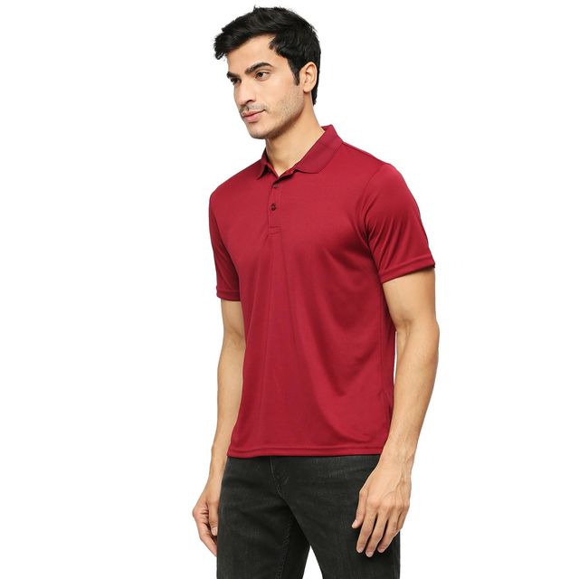 Playr Men's Adult Training Method Polo 100% Polyester for All Season | Maroon | L