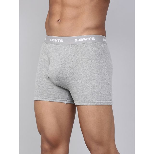 Levi's Innerwear Men's Solid Combed Cotton Boxer Brief | Light Grey Melange - L