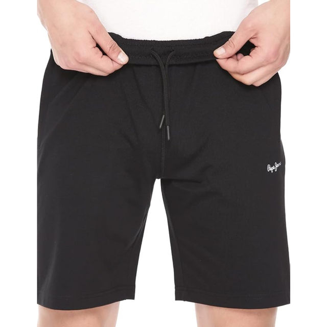 Pepe Jeans Men's Shorts Cotton Regular Fit Mid Rise Waist | Black - M