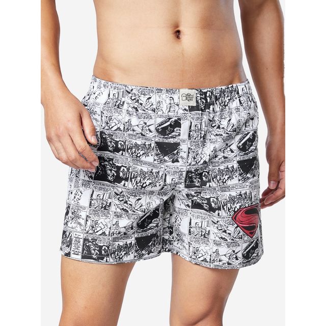 The Souled Store Men's Superman Comic Boxer Shorts | White - M