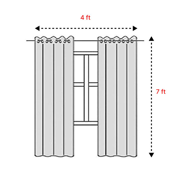 BAY6 Microfiber Cotton Door Curtains - Set of 2 - (7x4 ft) - Black