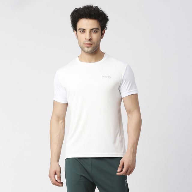Playr Men's Adult Training Tee Polyester for All Season | White | L