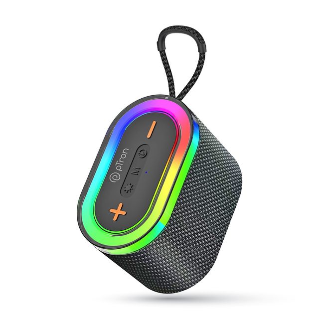 pTron Fusion Pop 12W Bluetooth Speaker With 10 Hours Playback | RGB Leds | Type-C Charging - Black