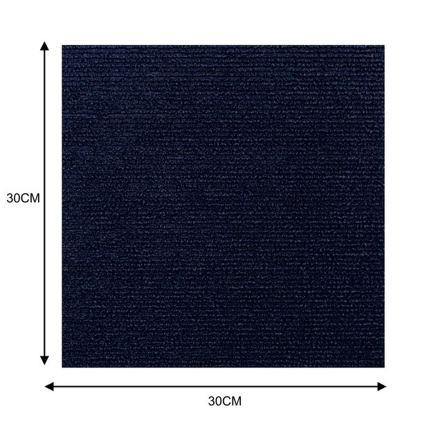 Wollzo Ribbed Floor Blue Carpet - 30 x 30 cm