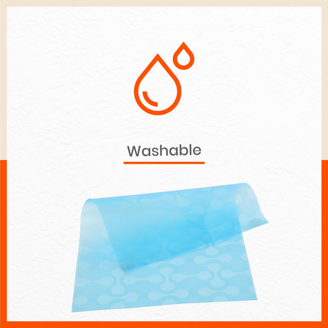 Bathla Fridge Mat | 45cm x 30 cm | Reusable, Washable, Temperature Resistant | Blue Abstract