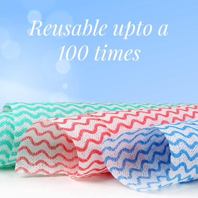 Origami Non Woven Reusable Kitchen Towel Roll | 80 Pulls Per Roll - Assorted