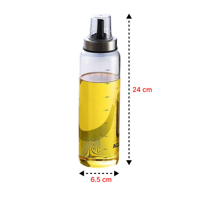 Agaro Elite Borosilicate Glass Oil Dispenser With Capacity Markings, Pack of 2