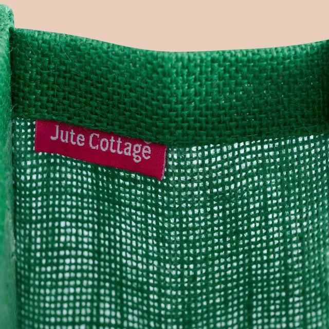 Jute Cottage Carry Bag - Bottle Bag Warli Print | Eco-friendly | Stylish | Green | 14 x 5 x 4.5