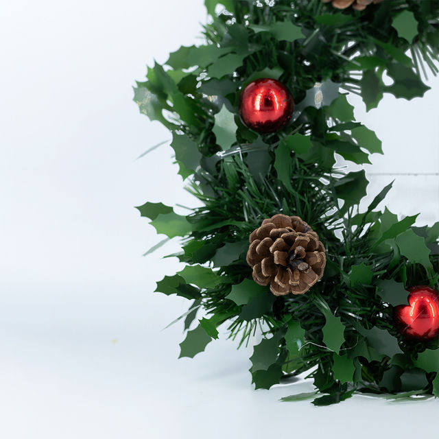 Picfest Wreath With - Pine | Ball | Premium Leaves 25cm