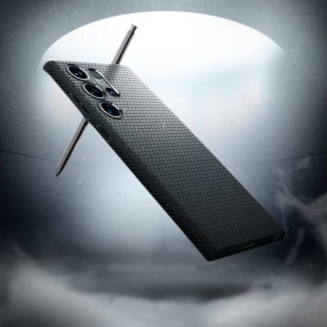Spigen Liquid Air Back Cover Case Compatible with Galaxy S23 Ultra (TPU | Matte Black)