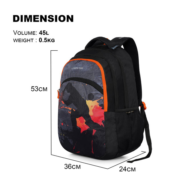 Nasher Miles Cricket Backpack- Unisex- 3 Compartment Casual College Bag- Grey- 45L