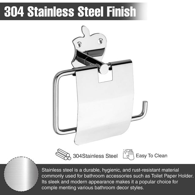 GLOXY Stainless Steel Toilet Paper Holder Tissue Roll Dispenser for Bathroom SS304