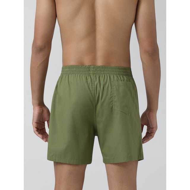 XYXX Pace 100% super combed cotton Printed Boxer | Back Pocket | Army Green- S