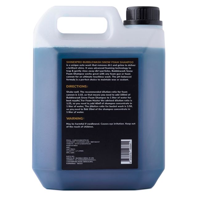 ShinexPro Foam Car Wash Shampoo Concentrate | ph Neutral | Shine Enhancing Formula | Thick Suds 2700 ml X 2 Combo