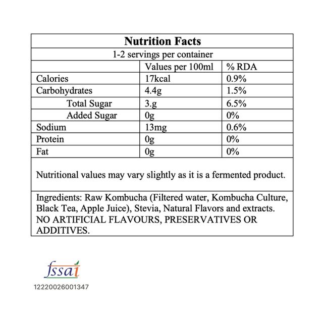Kultur'D Kombucha Ginger Lemongrass Kombucha (Zero Added Sugar) 220 ml X 3 Combo