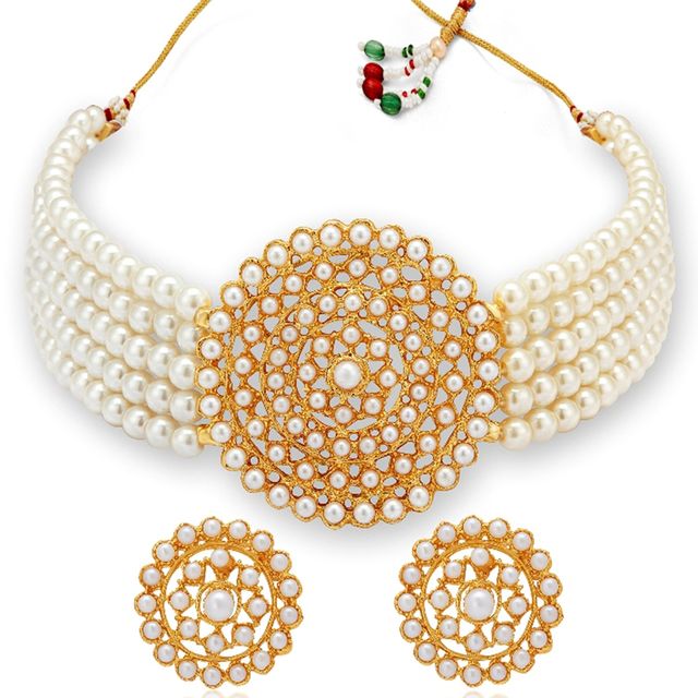 Sukkhi Amazing Gold Plated Combo Choker Necklace Set For Women
