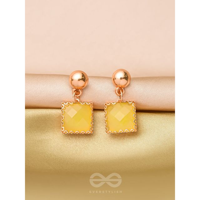 Everstylish The Mellow Yellow- Golden Embellished Earrings