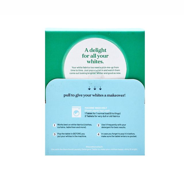 Born Good Fabric Whitening Tablets | Plant-Based | Baby & Skin Safe 30 Tablets 1 pc X 2 Combo