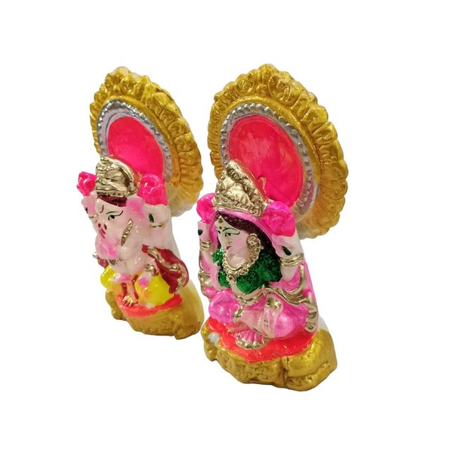 Colour Laxmi Ganesh Set 5 Inch Design 1