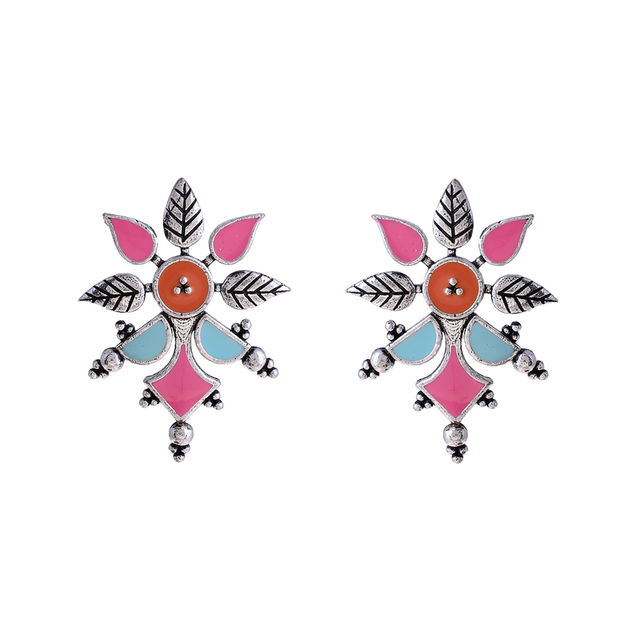 Voylla Bagh E Fiza Floral Pattern Subtle Earrings