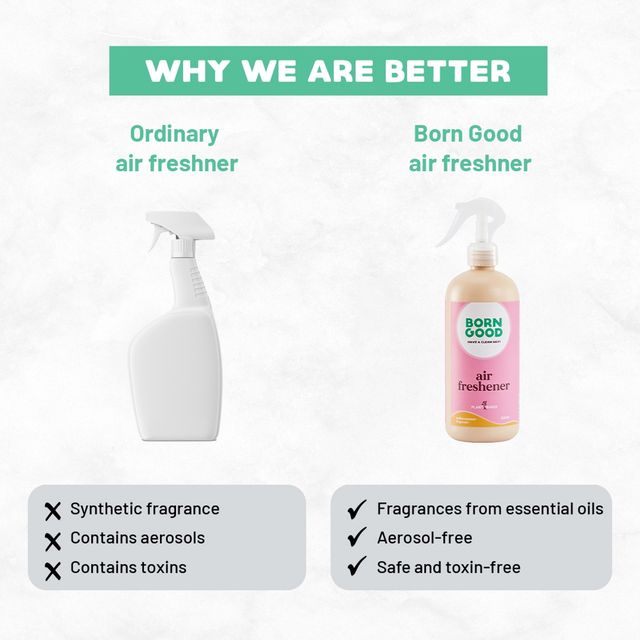 Born Good Air Freshener Spray For Home And Office | Plant Based | Biodegradable And Non-Toxic 500 ml X 2 Combo
