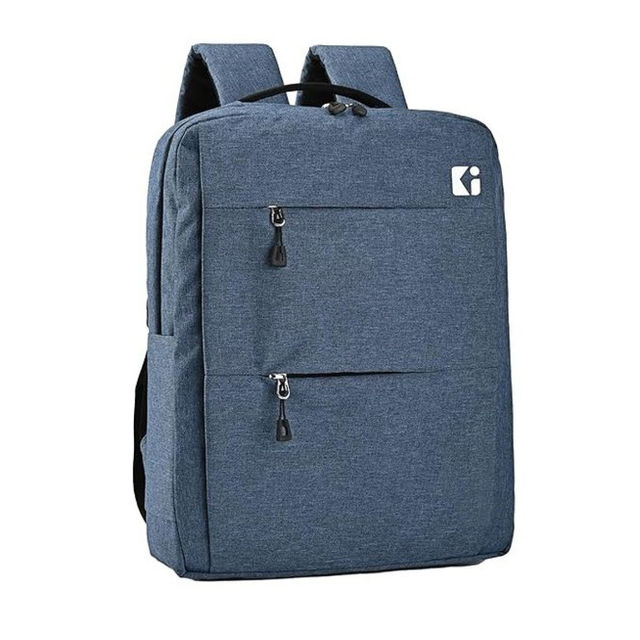 Kuber Industries Men's Solid Nylon 18 L Padded Grab Handle Backpack | Navy Blue - 15.6 Inches