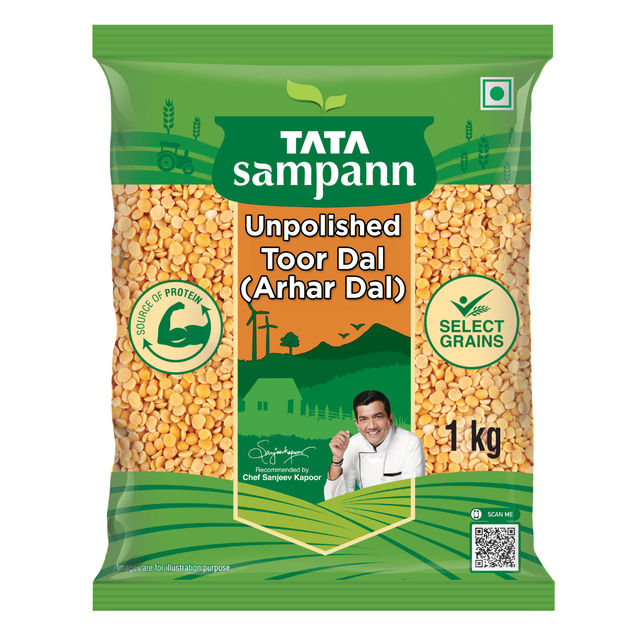 Tata Sampann Urad Dal Split(500gms) & Tata Sampann Unpolished Toor Dal/Arhar Dal(1kg) Combo