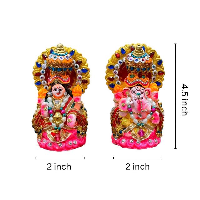 Diacraft Lakshmi Ganesh Idol - Diwali Puja | 4 Inch