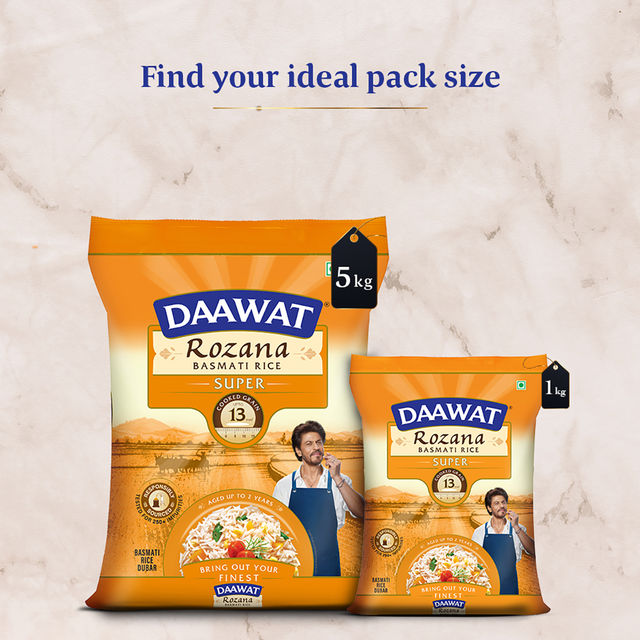 Daawat Rozana Super Basmati Rice | Medium Grain 1 kg Combo