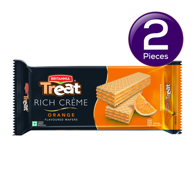 Britannia Treat Rich Crème Orange Flavoured Wafers 55 g  Combo
