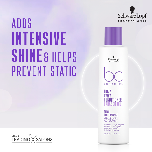 Schwarzkopf Professional Bonacure Frizz Away Shampoo With Babassu Oil,With Vegan Keratin(250ml) & Schwarzkopf Professional Bonacure Frizz Away Conditioner With Babassu Oil With Vegan Keratin(200ml) Combo