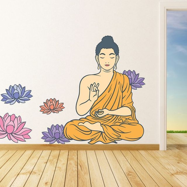 Wollzo 90 cm Buddha Removable Sticker