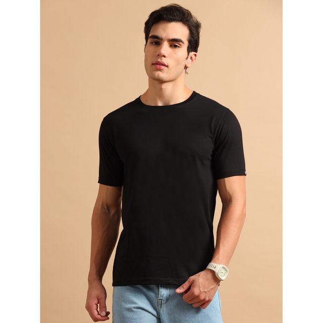 Bushirt Men's Solid T-shirt | Black - S