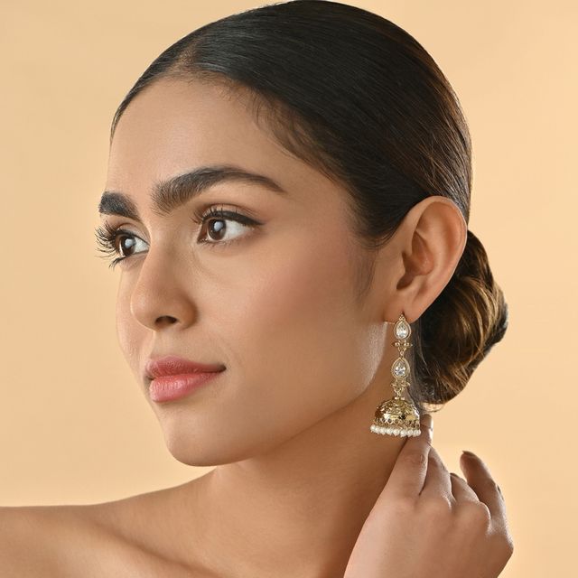 Fida Women Jhumkas Earrings Gold - One Size