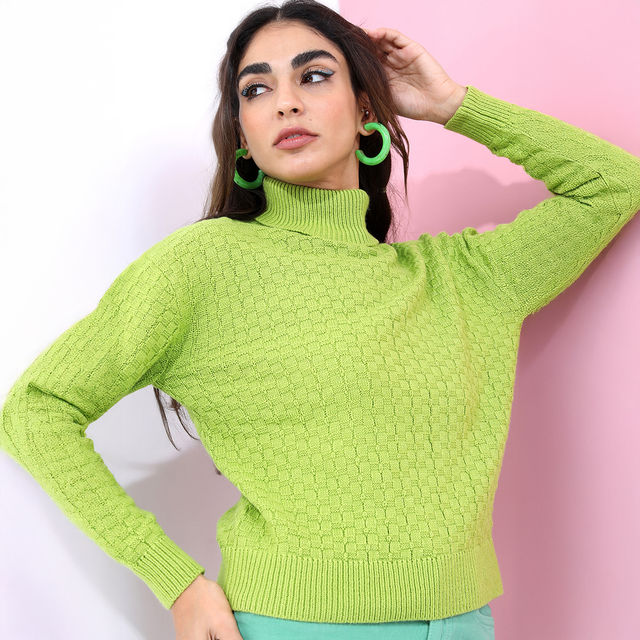 Tokyo Talkies Women's Solid Round Neck Sweater - Buy at ₹756