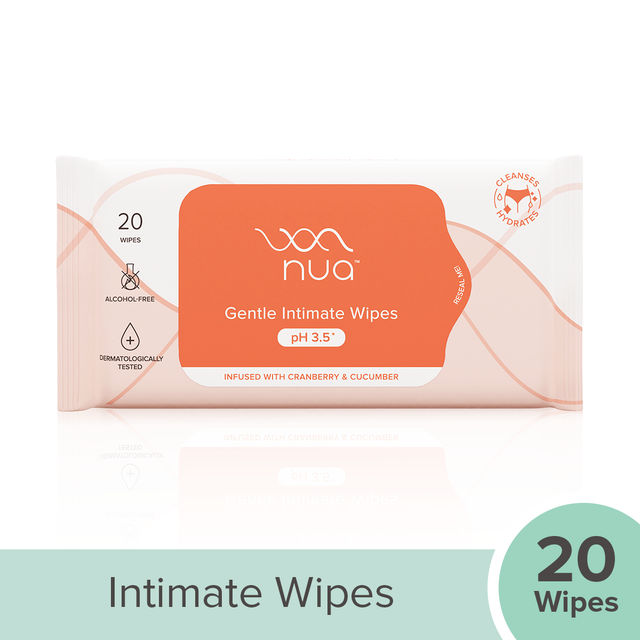  Nua Intimate Wipes for Gentle, pH-Balanced Cleansing 