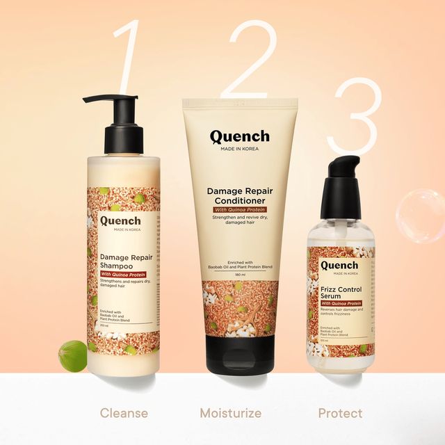 Quench Anti-Frizz Serum With Ceramides For Frizzy, Dry, Damaged & Colored Hair