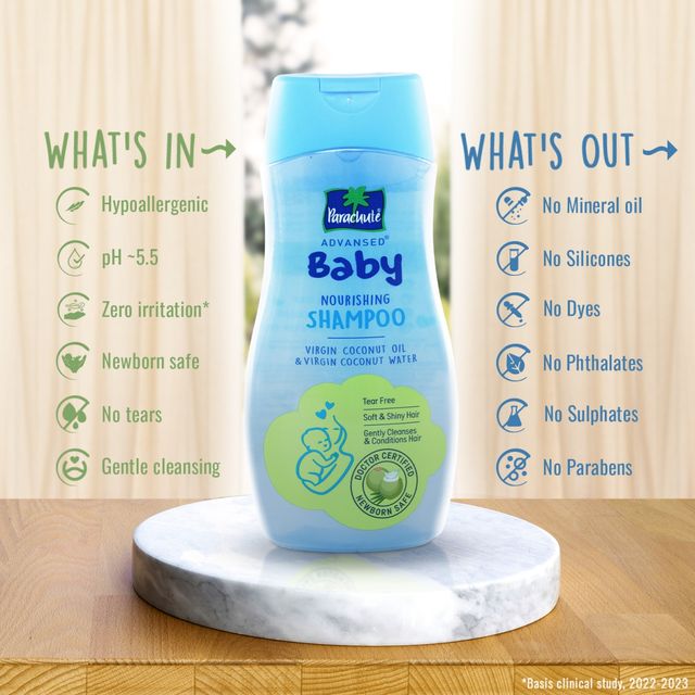 Parachute Advansed Baby Shampoo For Kids Tear Free Tender Coconut Water & Virgin Coconut Oil