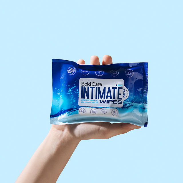 Bold Care Active Blue Intimate Cleansing Wipes For Men