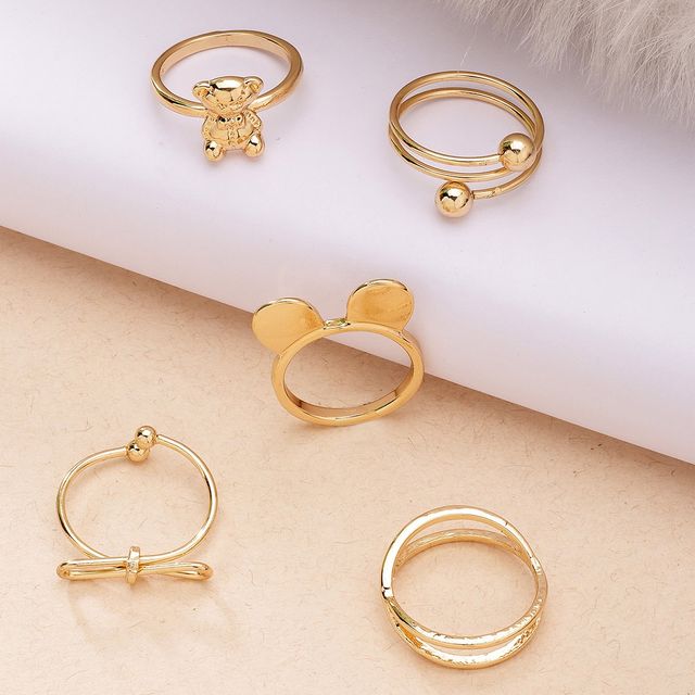 Karatcart Women's Designer Ring Combo Gold One Size | 44038408