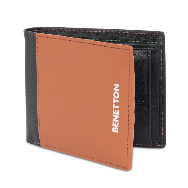 United Colors Of Benetton Men's Solid Leather Wallets | Tan - One Size