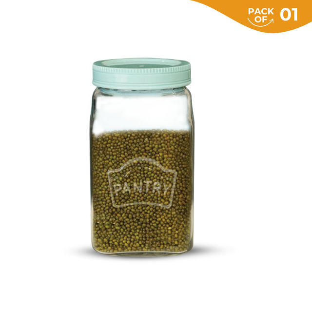 Yera Pantry Storage Jars With Premium Airlitght Lids 2000 ml 1 pcs Jar - Pista Green Colored Lid