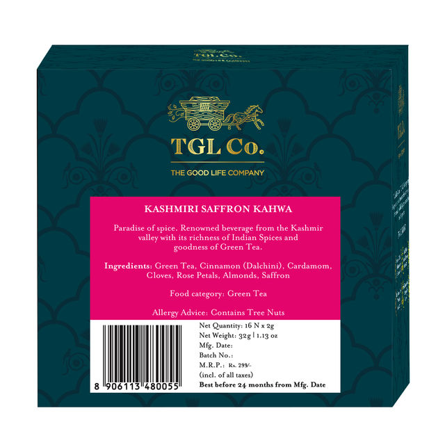 TGL Co. Premium Kashmiri Kahwa Organic Green Tea