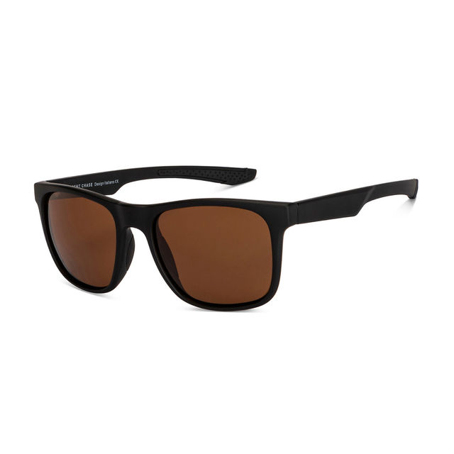 Vincent Chase By Lenskart Unisex Solid Polycarbonate Wayfarer Sunglasses | Black and Brown - L